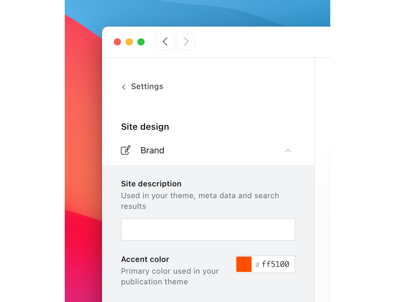 Ghost Accent Color Setting