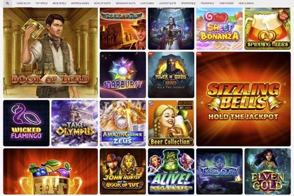 Dachbet Online Casino Spieleauswahl Screenshot