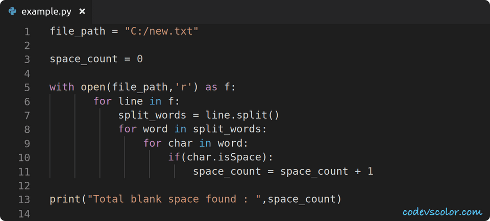 python count blank space in file python count blank space in file