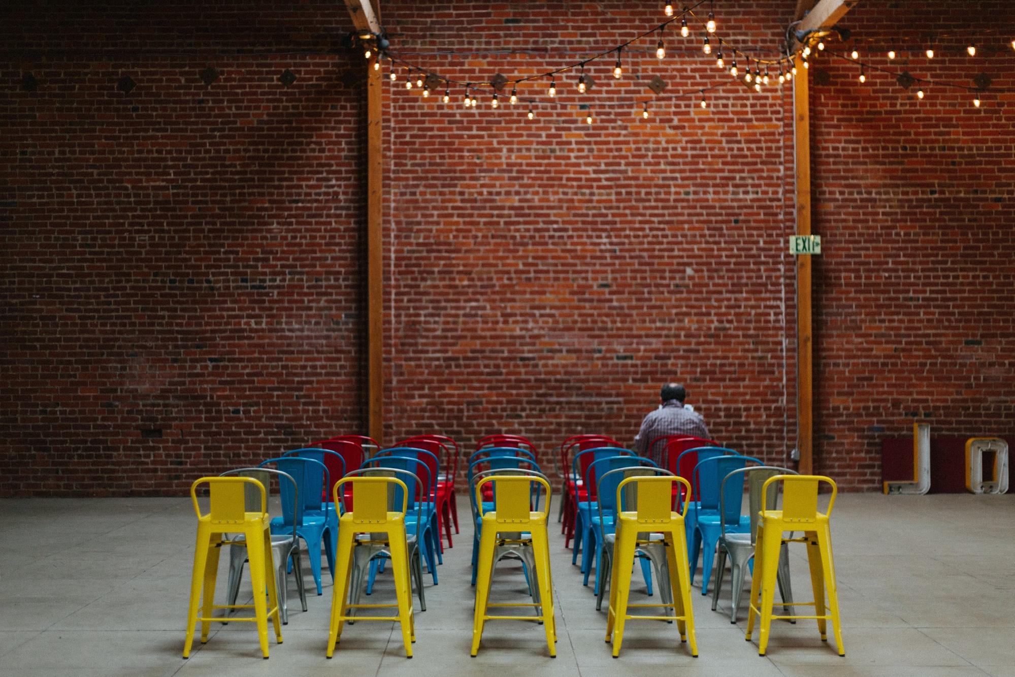 Empty event space with chairs