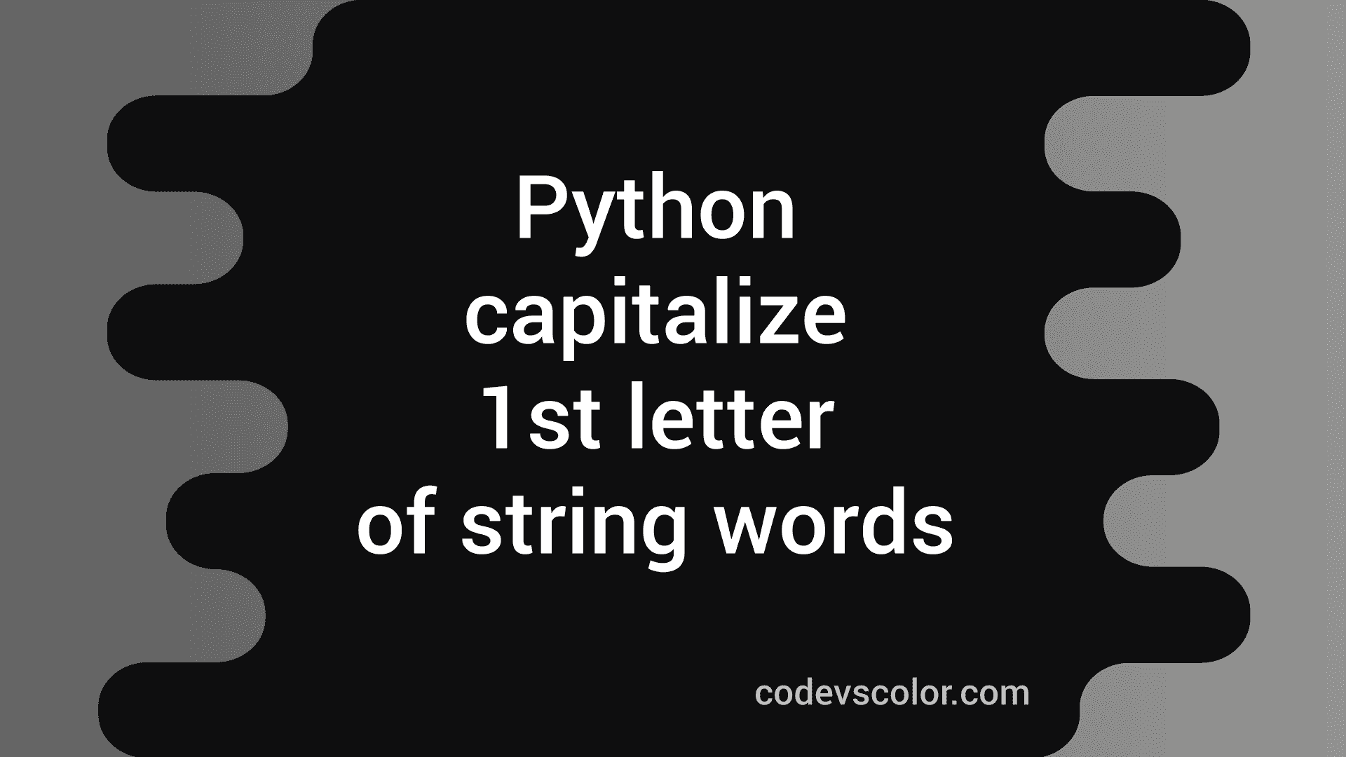 Python program to capitalize first letter of each words of a string ...