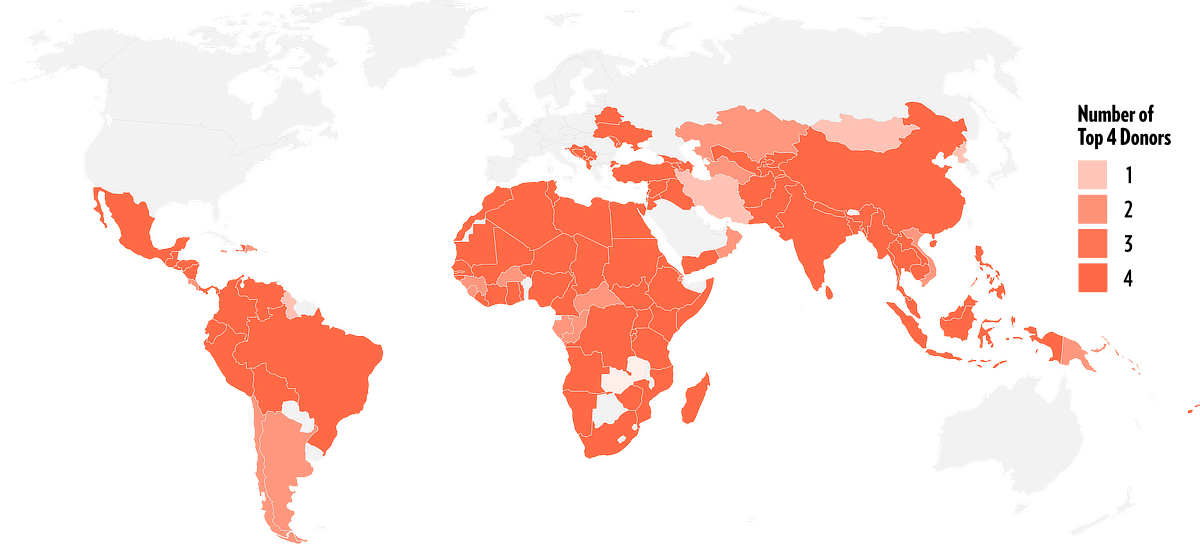 World Map of the Distribution of Donors