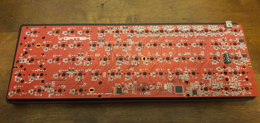 The underside of the Pok3r PCB.