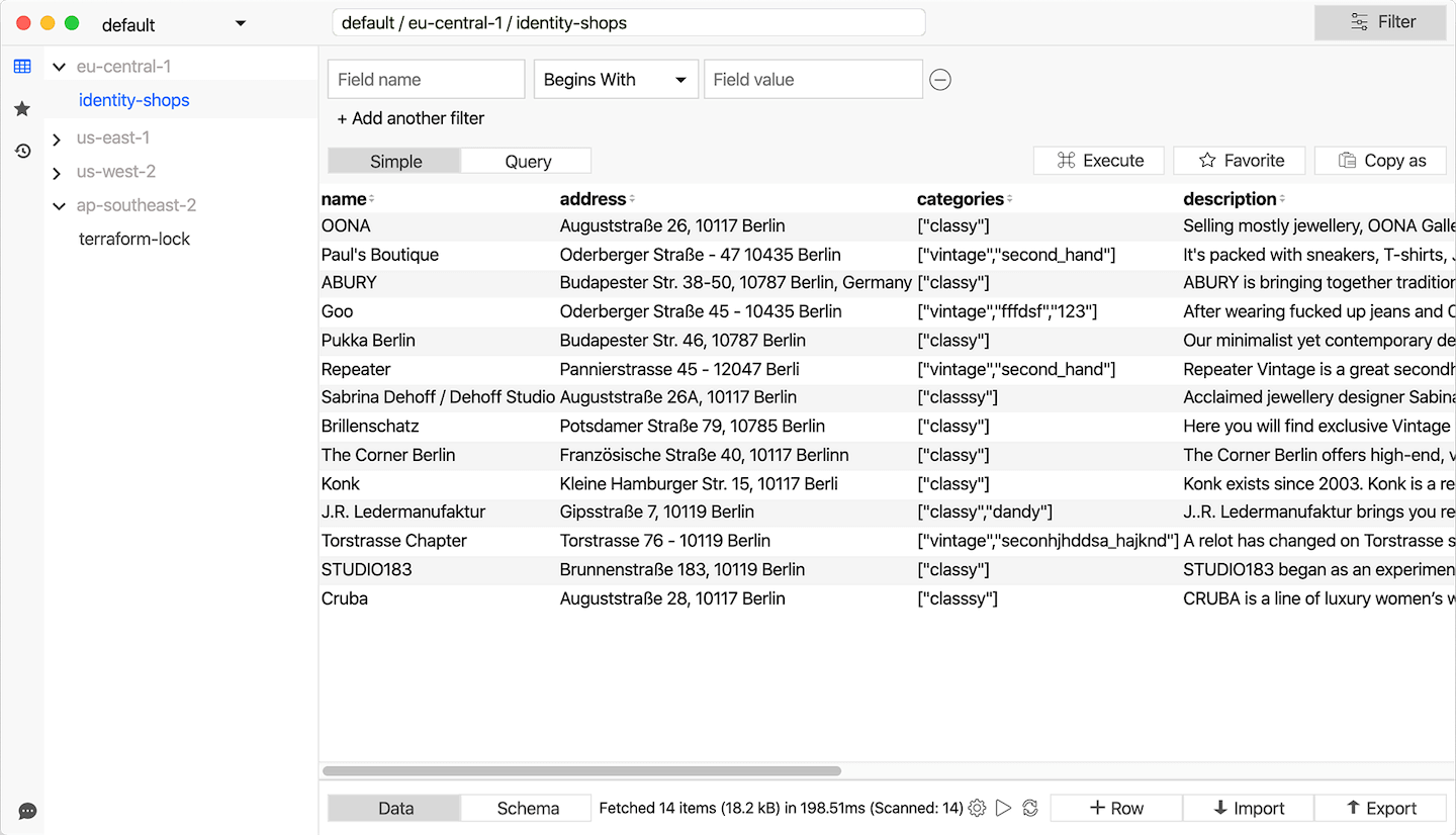 dynamodb gui client