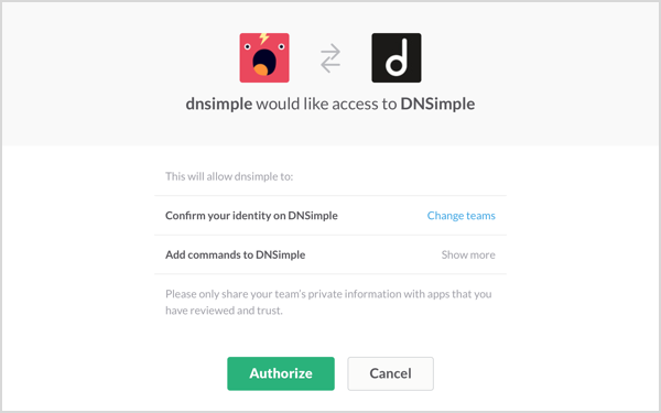 Slack App - DNSimple Help