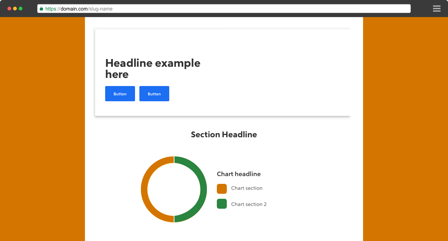 Webpage with a Semantic Warning color background.