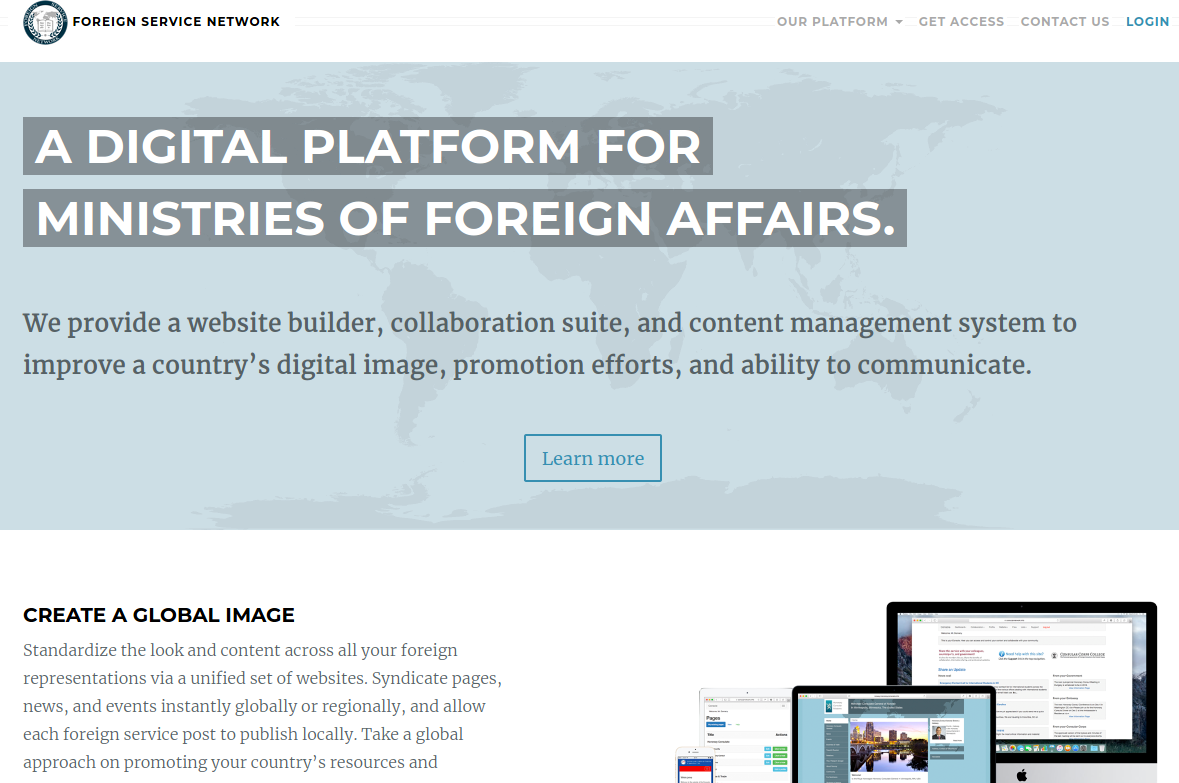 Screenshot of Foreign Service Network