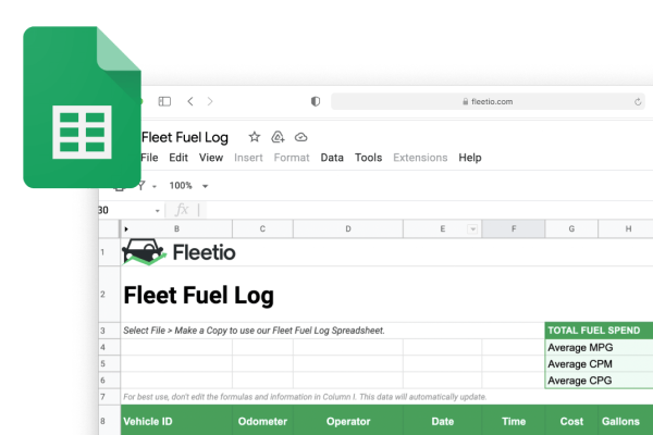 Fuel log spreadsheet