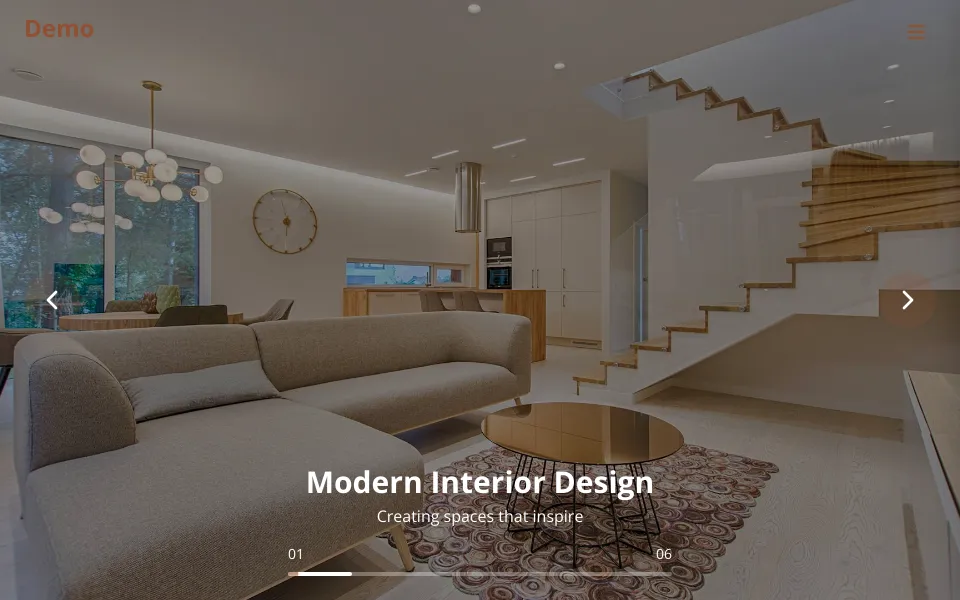 Swayed demo website screenshot showcasing portfolio layout and design style