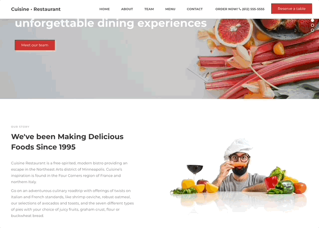 Custom Restaurant Website