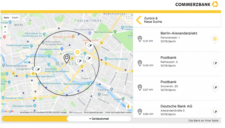 Commerzbank Geld abheben Filialsuche