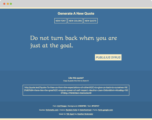 Screenshot of Quote Generator