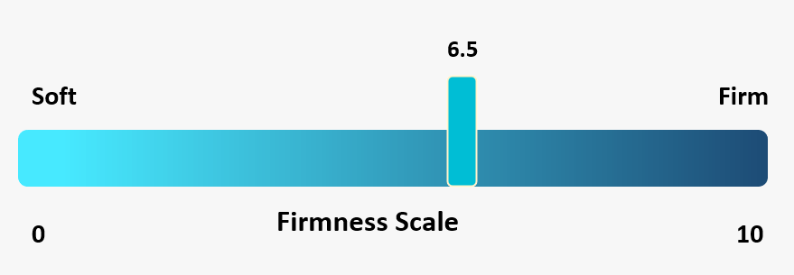 Firmness scale shows 6.5 for PlushBeds Botanical Bliss Mattress