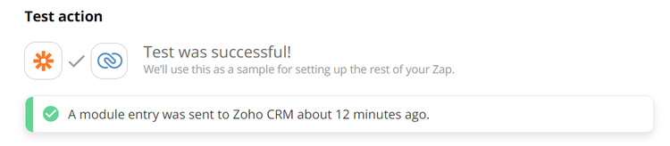 Send a test review from Zapier to Zoho CRM