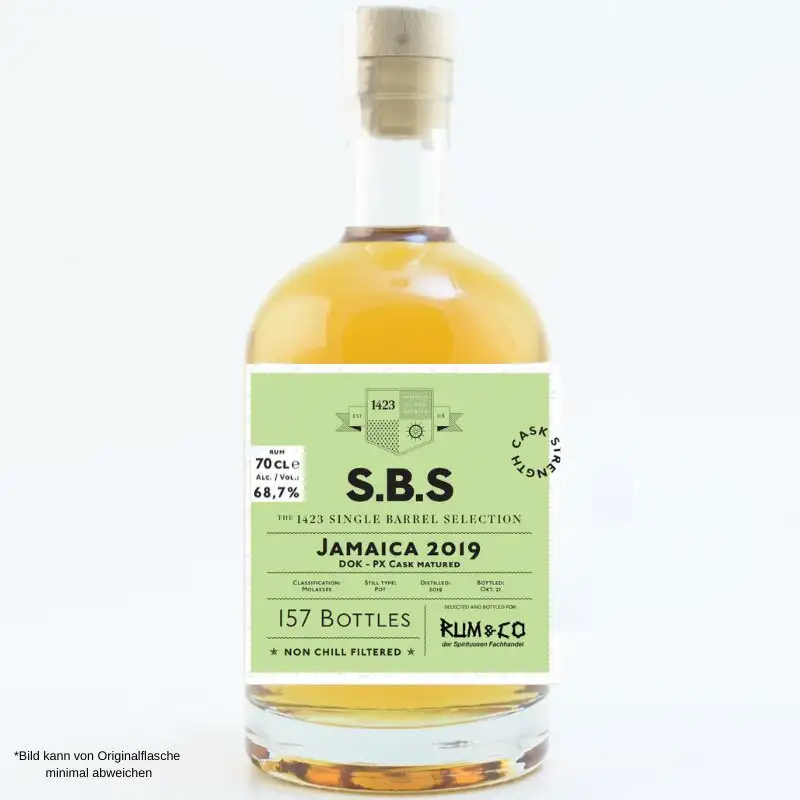 Image of the front of the bottle of the rum S.B.S Jamaica (Rum & Co) DOK