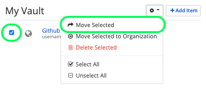 Move item to a Folder