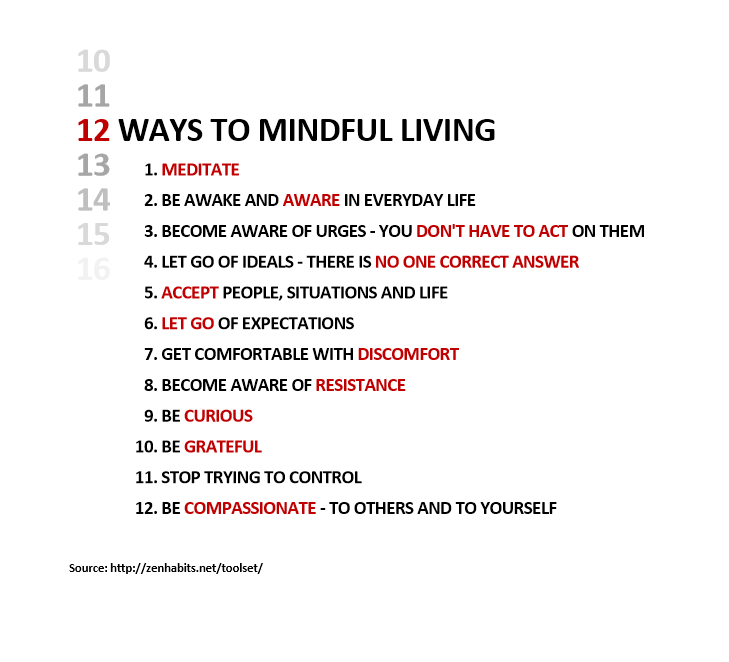 12 ways to mindful living