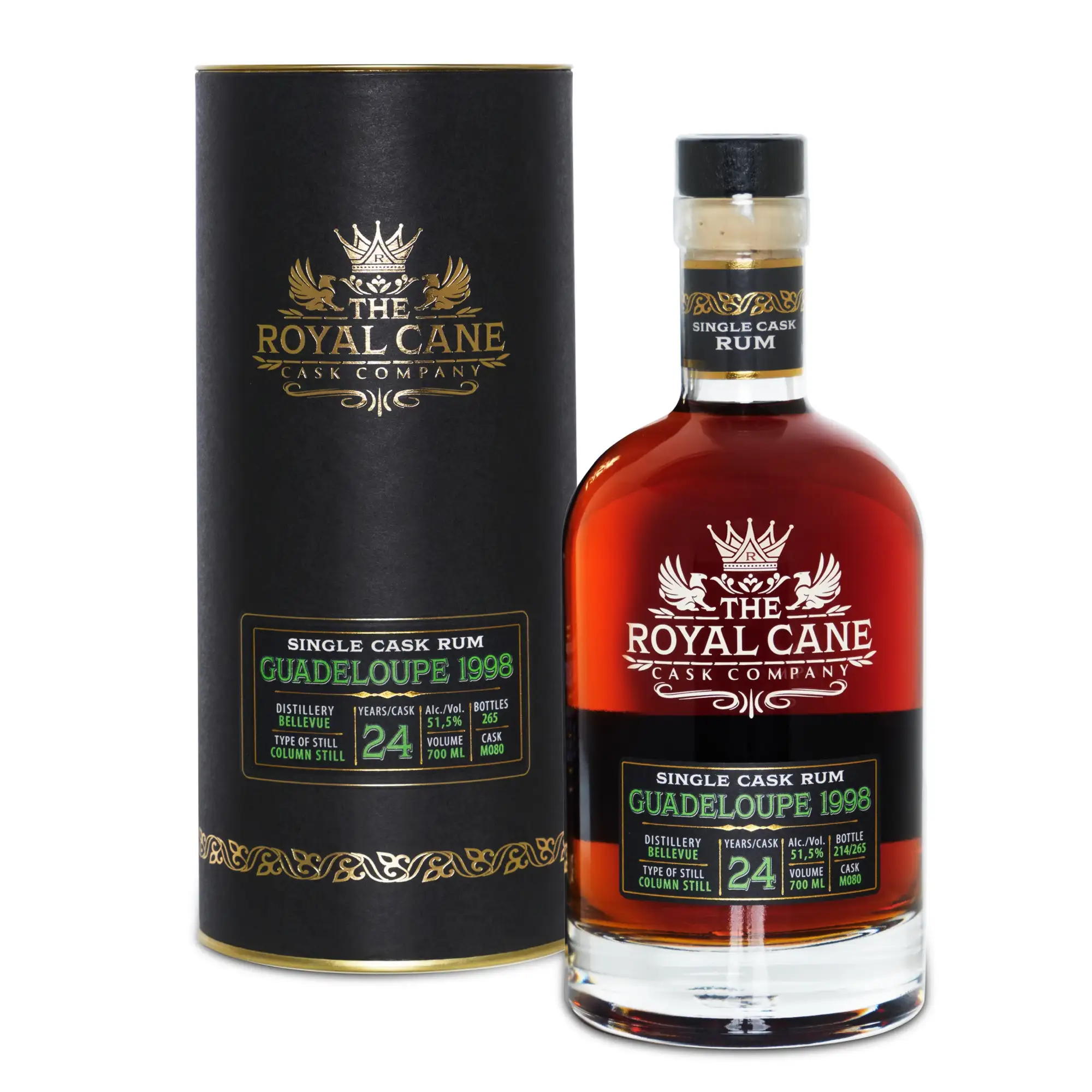 Image of the front of the bottle of the rum The Royal Cane Cask Company Guadeloupe