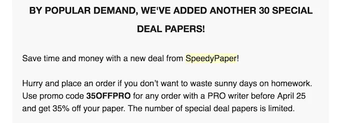 speedypaper.com discounts