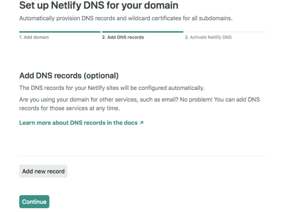 Add DNS records (optional)