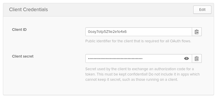 Take a note of clientId and clientSecret