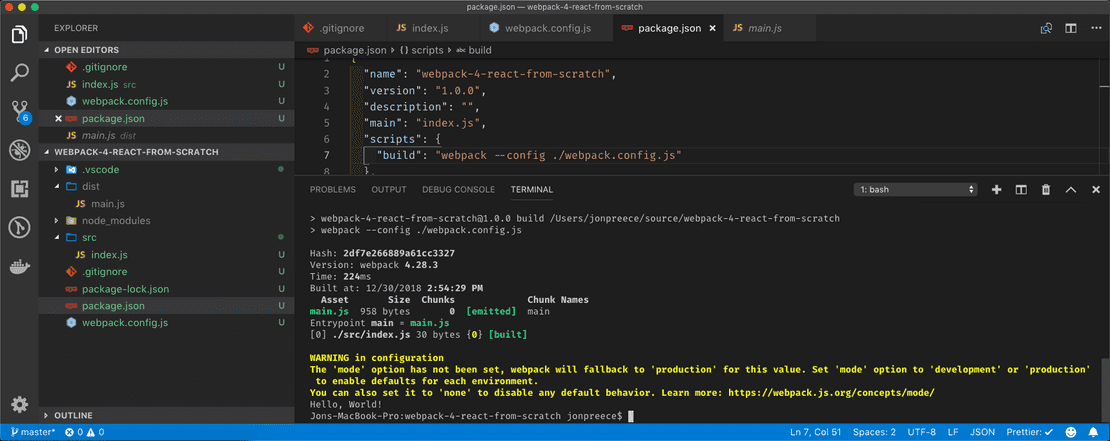 Webpack 4 initial setup Webpack 4 initial setup