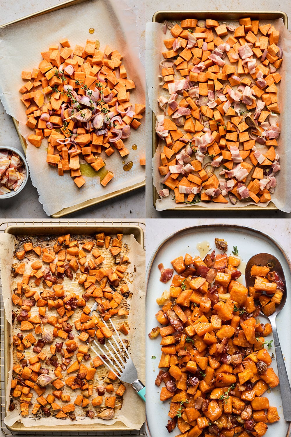 Roasted Sweet Potatoes With Bacon