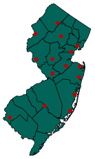 map of IDRC driver training locations in New Jersey