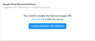 A screenshot showing the I Have Enabled This Service button