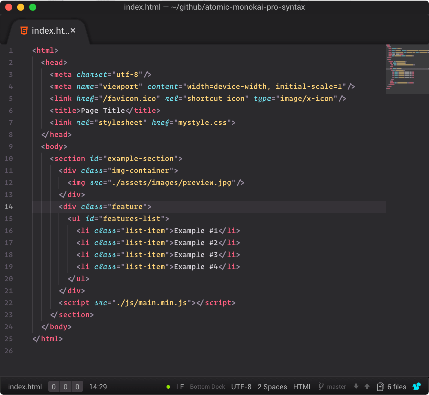 Atomic Monokai Pro | Brett Stevenson - Software Developer