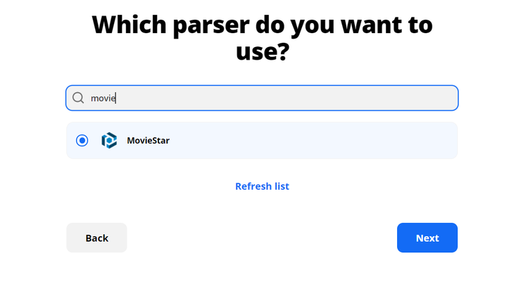 Select Parseur mailbox in Zapier