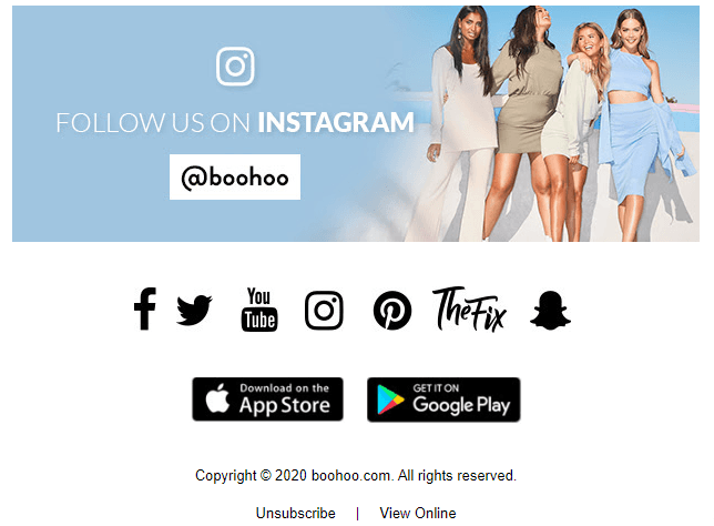 Boohoo social share button