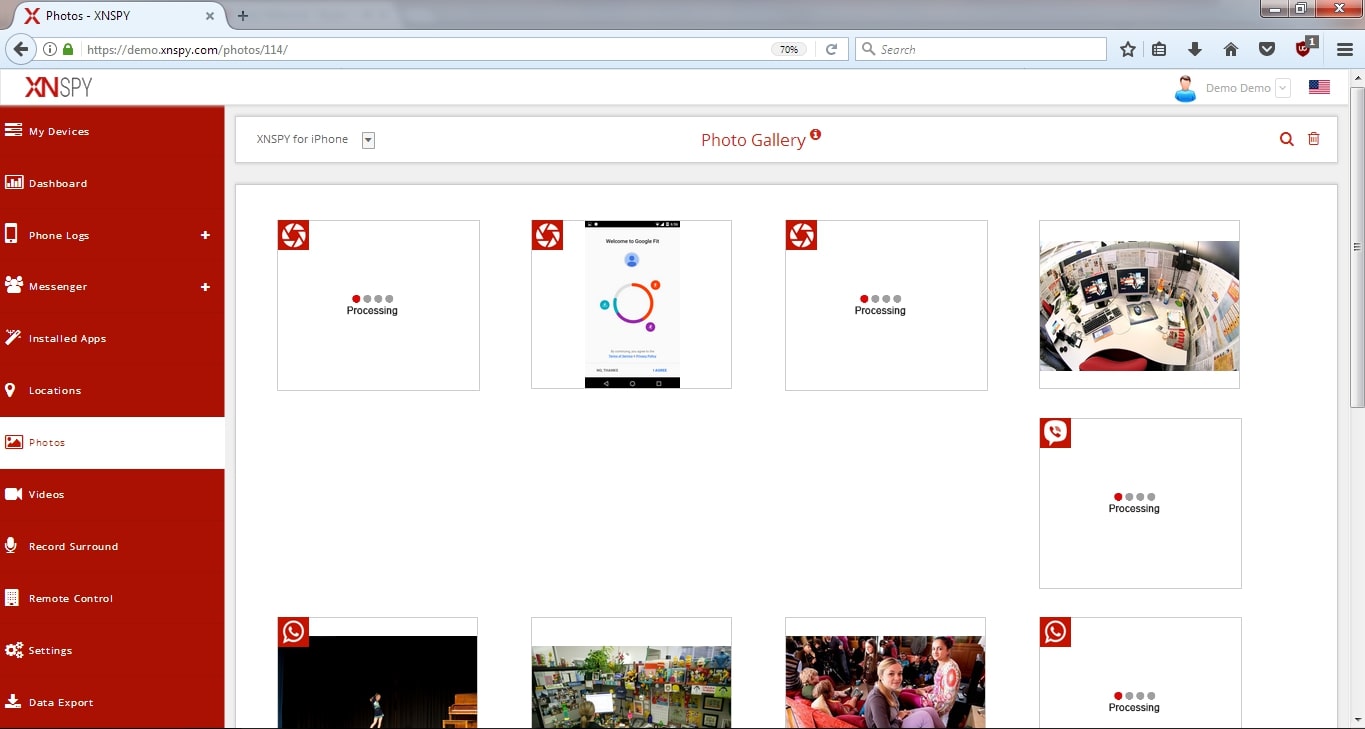 XNSPY demo spy software on any photo