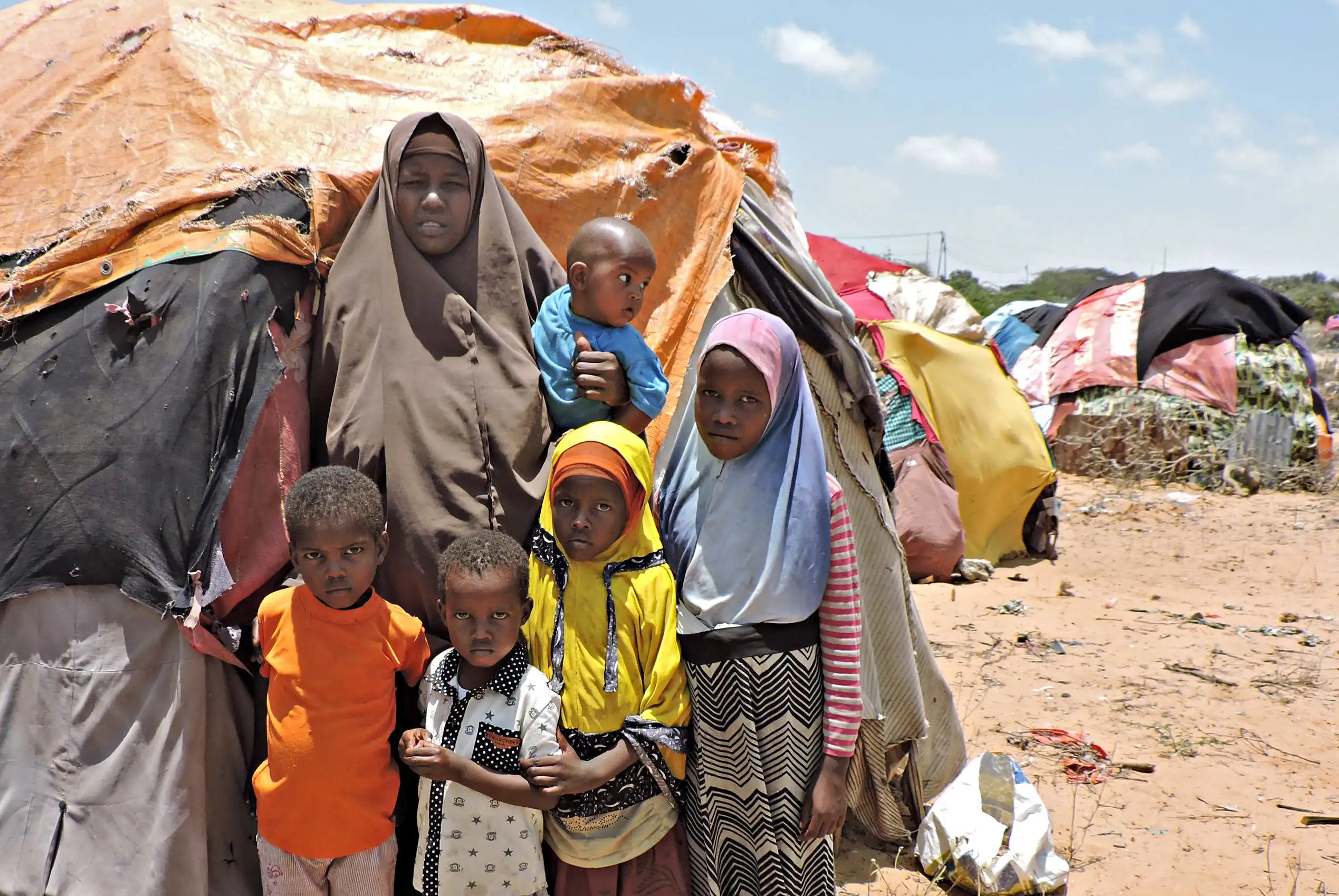 Displaced family in Somalia