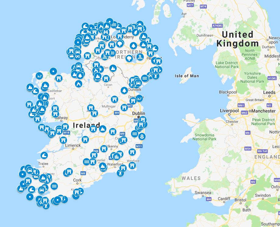 Map of Photogenic Places in Ireland