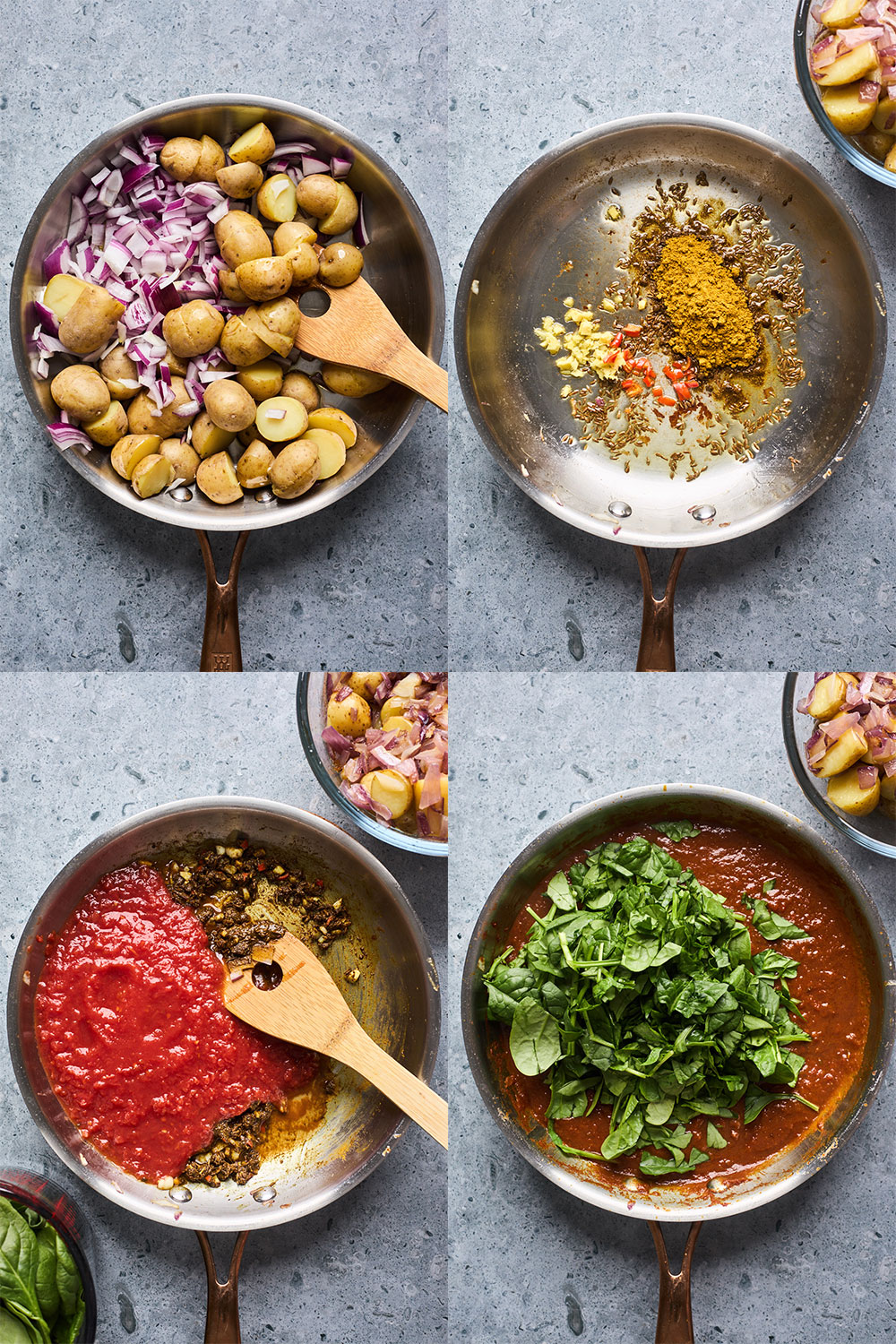 Saag Aloo step by step directions