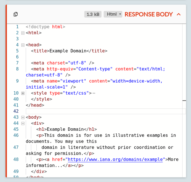 The body of an HTTP response