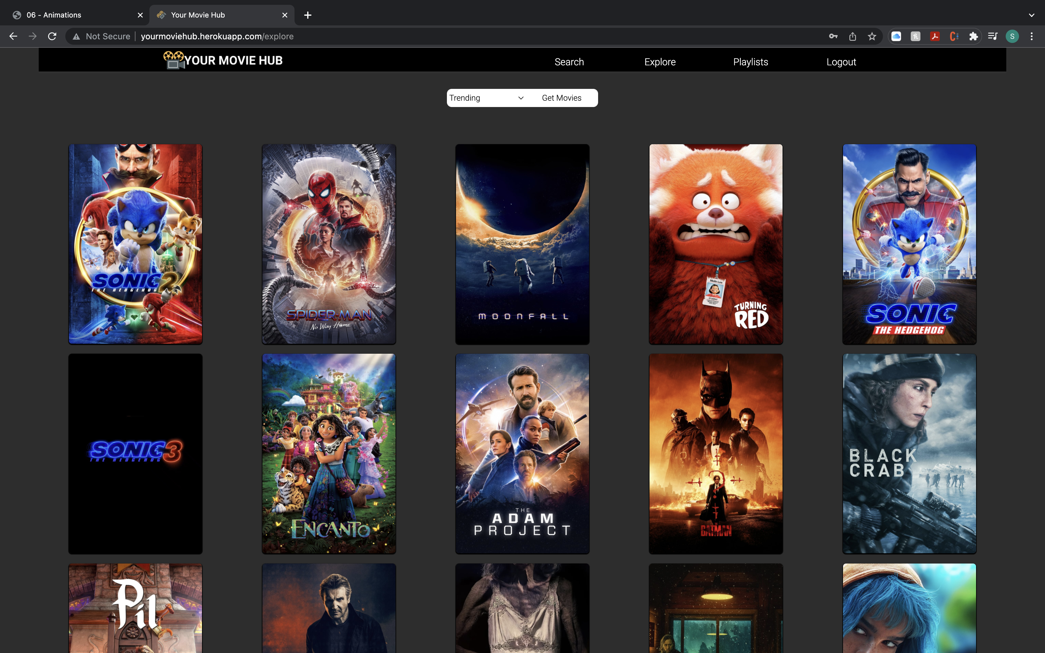 your movie hub project