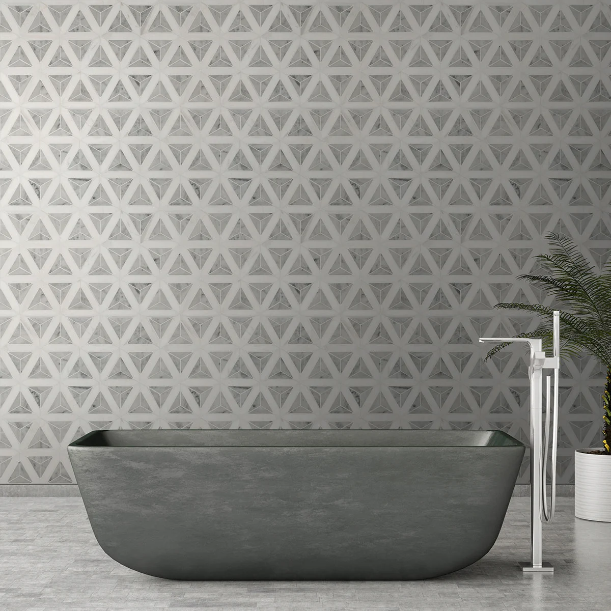 Geometric bathroom tile