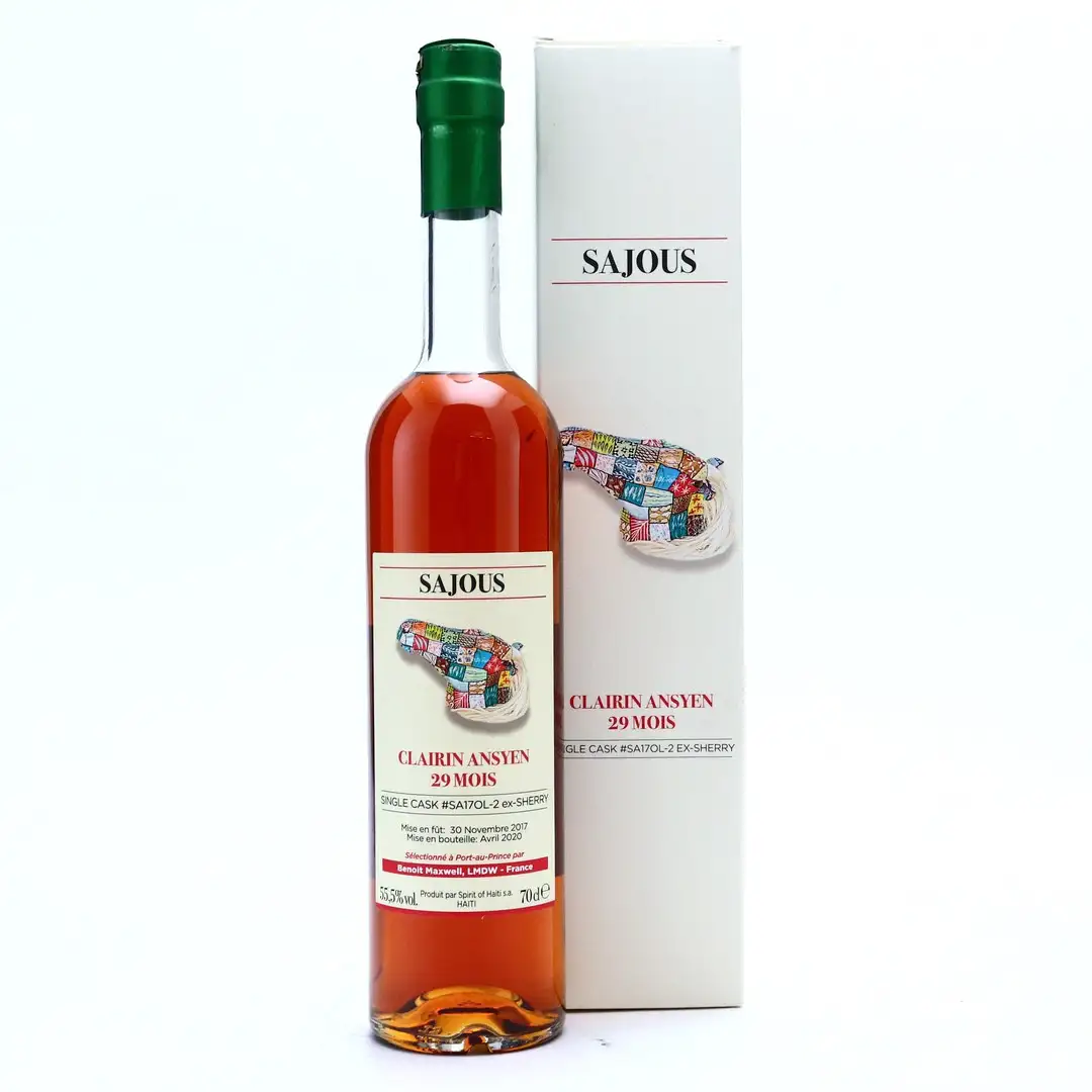 Image of the front of the bottle of the rum Clairin Ansyen Sajous (LMDW)