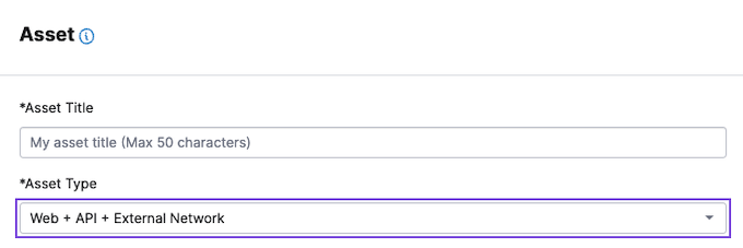 Create a Web + API + External Network asset in the UI