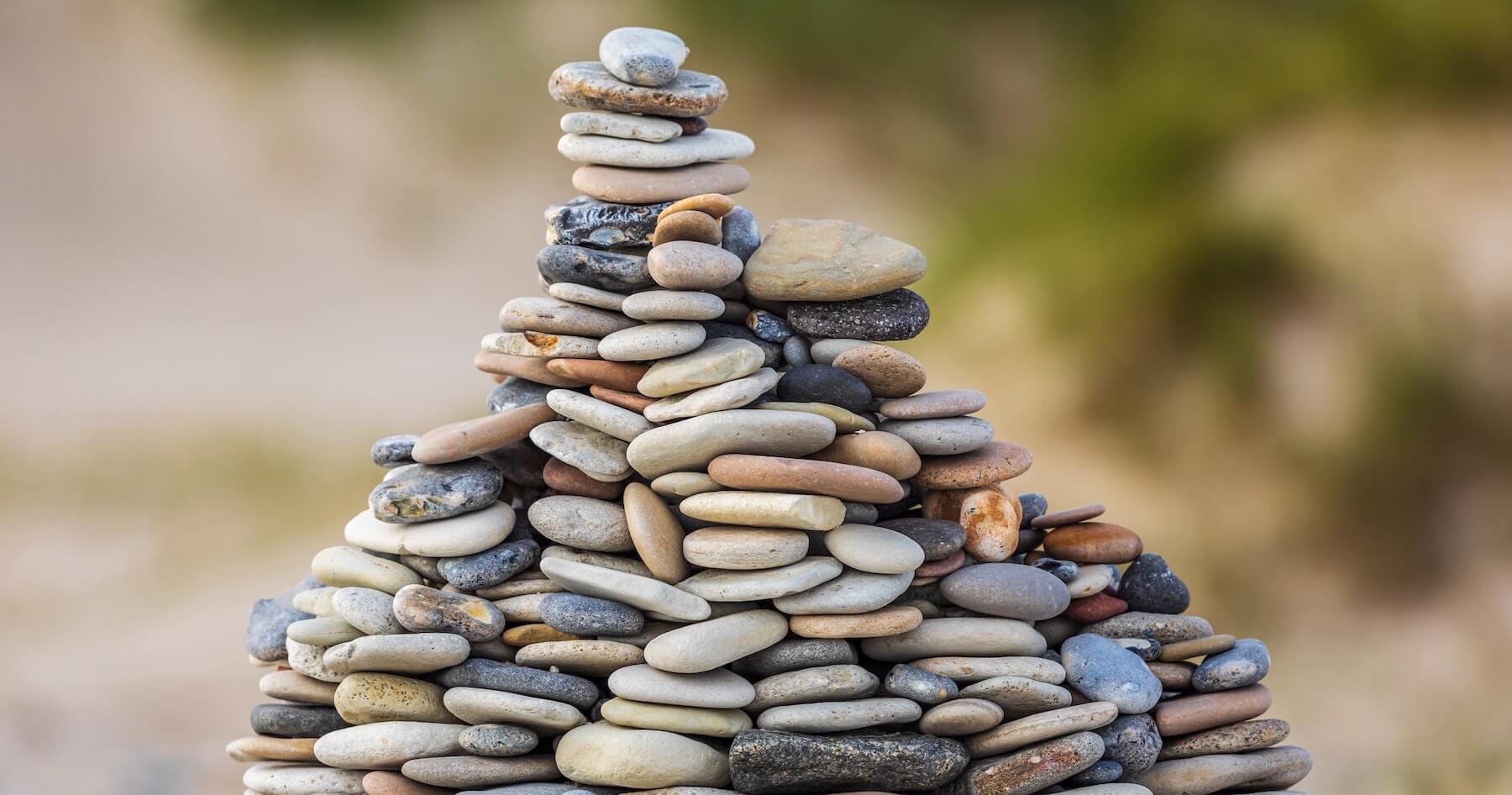 Picture of rocks stacked atop each other