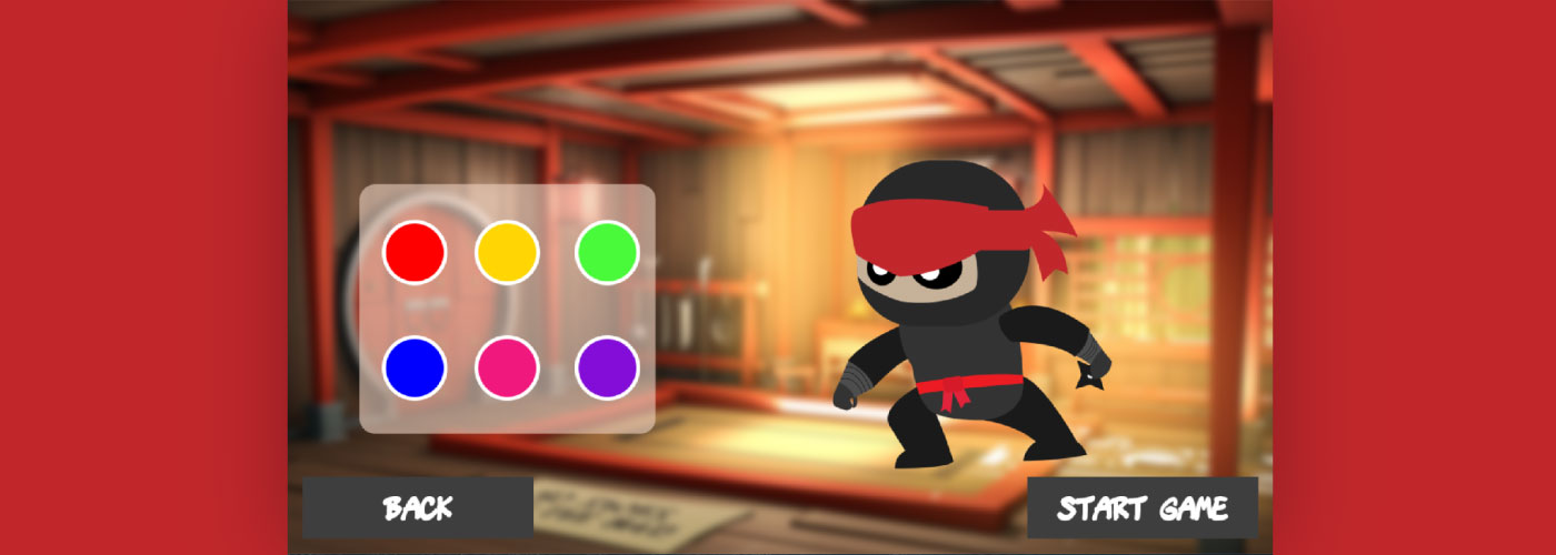 costume select screen of rookie ninja game
