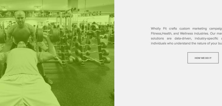 Screenshot of fitness website