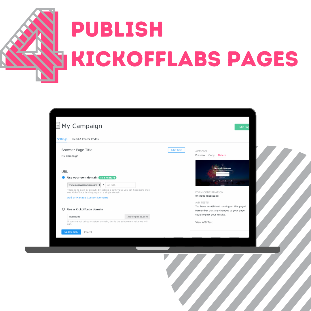 Publish your kickofflabs pages.