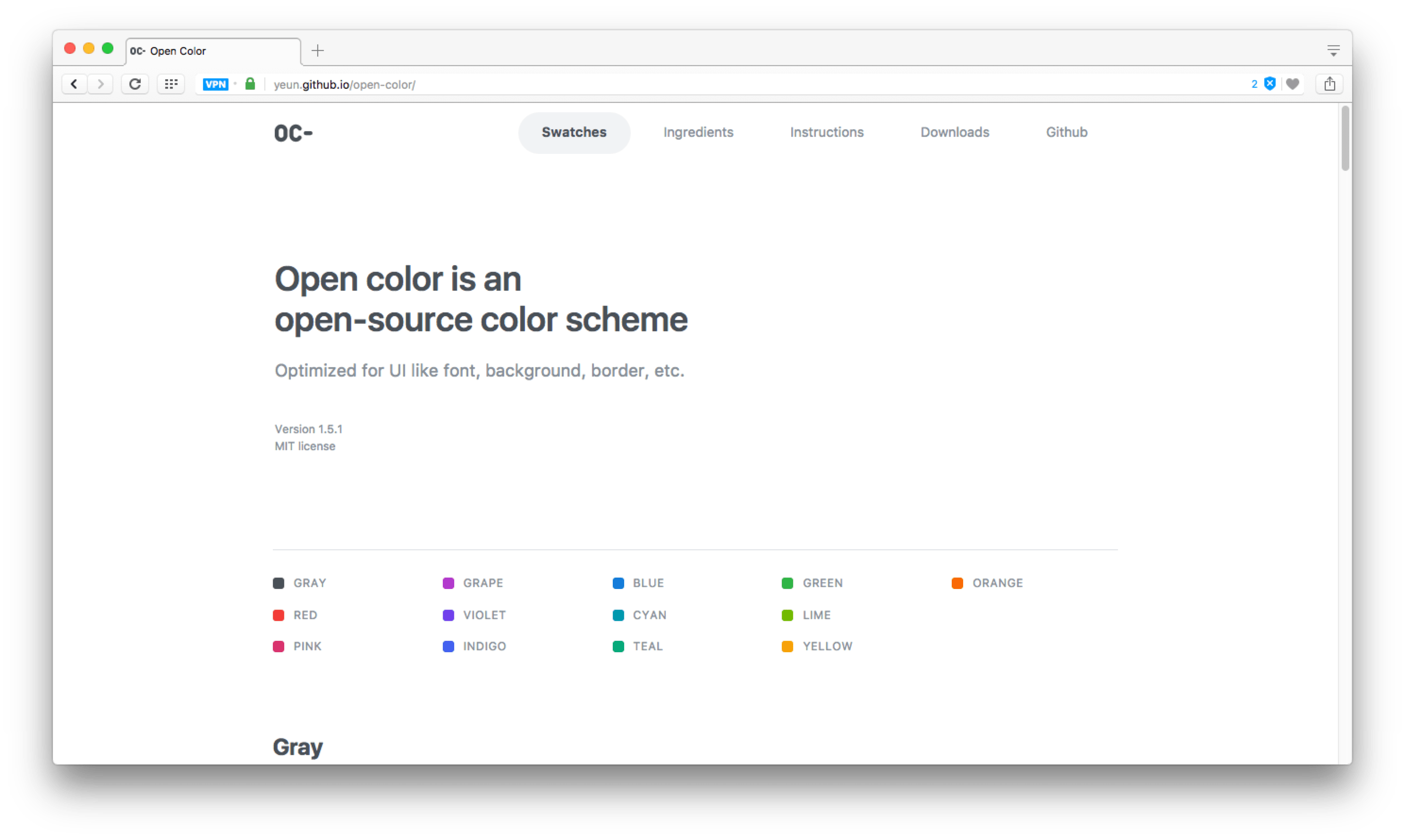 Open Color GitHub repo.