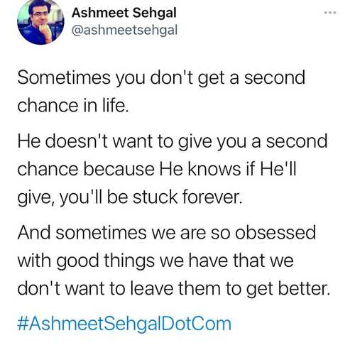#secondchance 
.
.
.
#ashmeetsehgaldotcom

#lifequotes #quotes #life #motivationalquotes #love #quoteoftheday #motivation #inspirationalquotes #inspiration #quote #lovequotes #instagram #positivevibes #success #quotestoliveby #instagood #lifestyle #believe #happiness #selflove #quotestagram #loveyourself #like #follow #poetry #successquotes #motivational #positivity