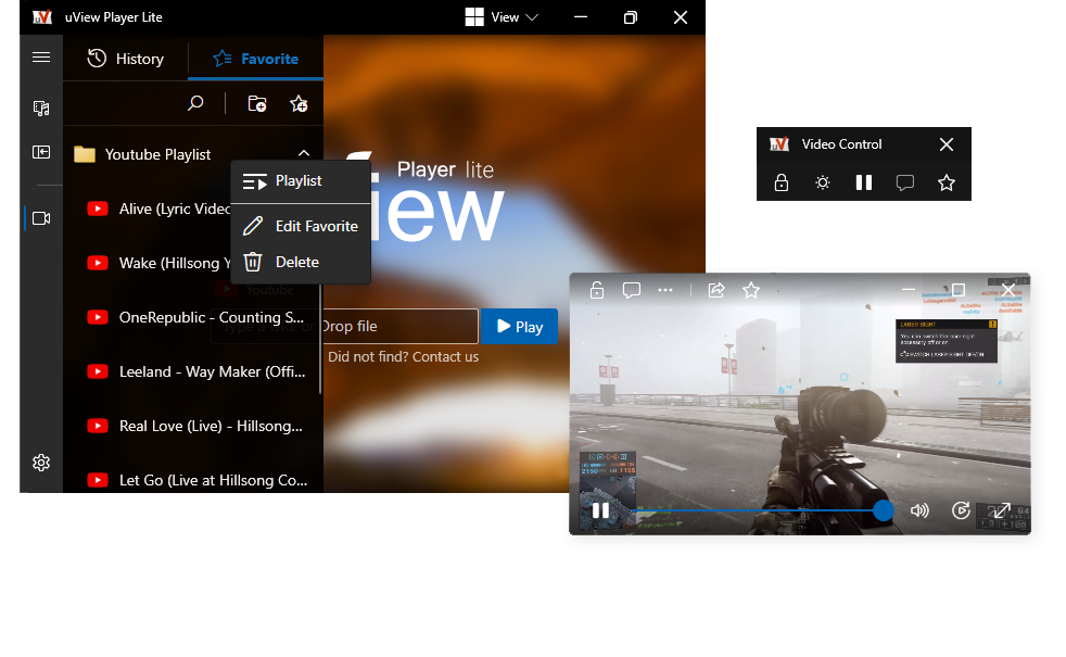 uView Player Lite floating video player in Picture-in-picture