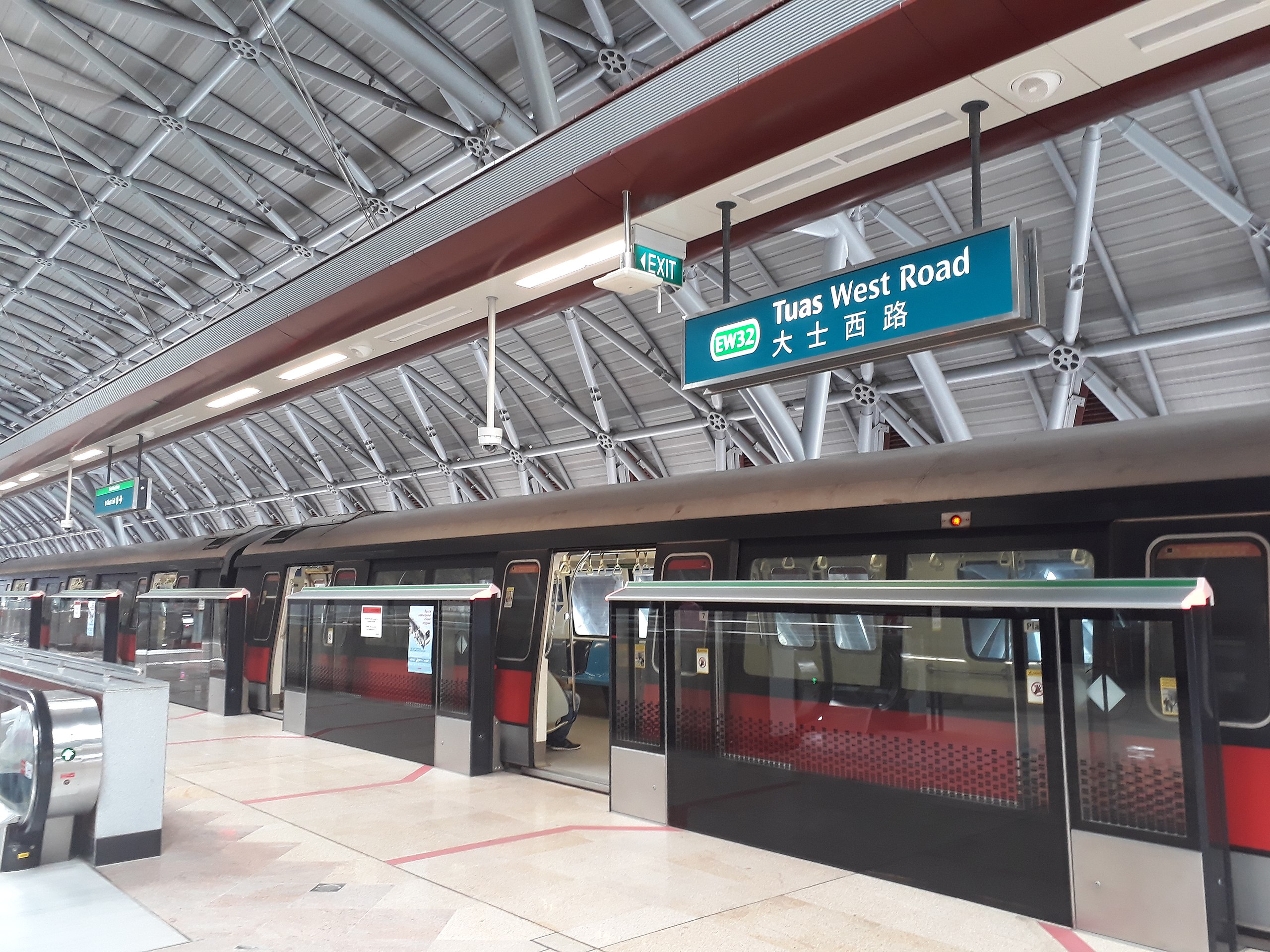 East west Green Line Singapore EW32 Tuas West Road MRT Station