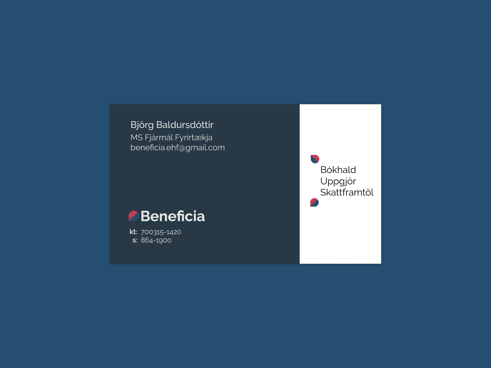 Beneficia business card